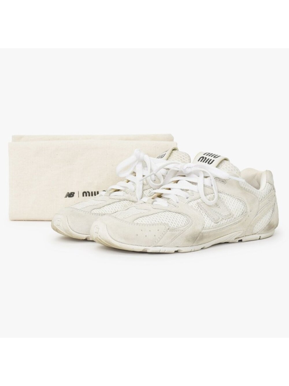 Miu Miu New Balance Suede Mesh Beige White